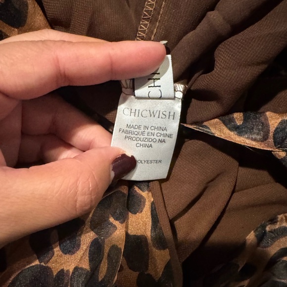 Chicwish Pleated Halter Maxi Dress in Brown and Black - Picture 7 of 11